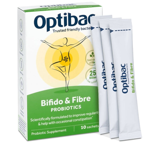Optibac Bifido & Fibre Sachets 10 Pack - O'Sullivans Pharmacy - Vitamins - 5060086610369