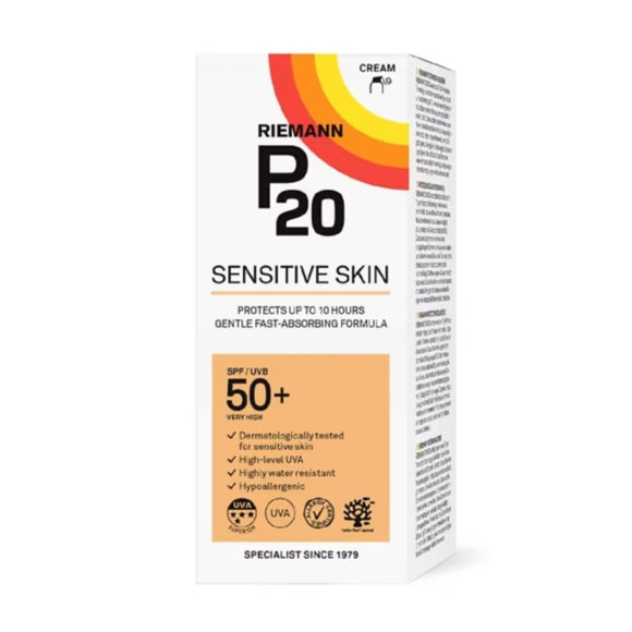 P20 Sun Protection SPF50+ Sensitive Skin Cream 200ml - O'Sullivans Pharmacy - Suncare & Travel - 5701943102039