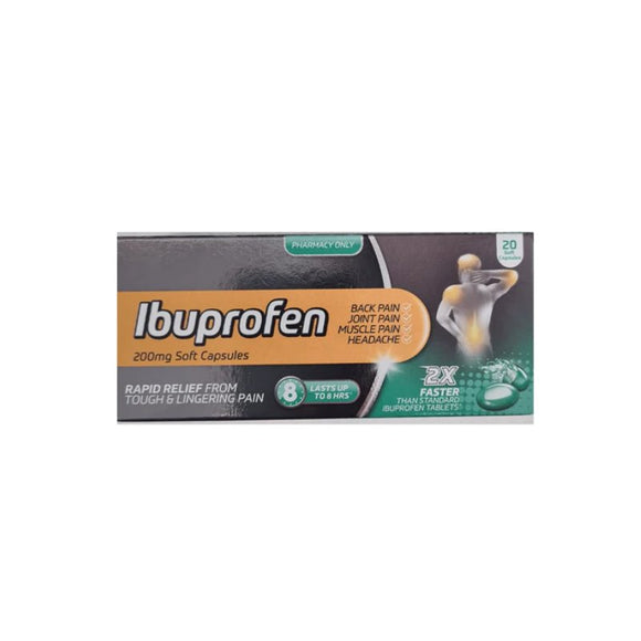 Pfizer Ibuprofen 200mg Soft Capsules 20 Pack - O'Sullivans Pharmacy - Medicines & Health - 5391523250498