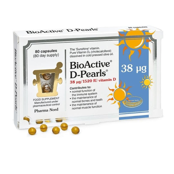 Pharmanord Bio Active Vitamin D 38mcg Pearls 80 Pack - O'Sullivans Pharmacy - Vitamins -