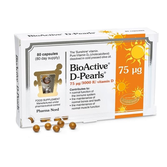 Pharmanord Bio Active Vitamin D 75mcg Pearls 80 Pack - O'Sullivans Pharmacy - Vitamins -