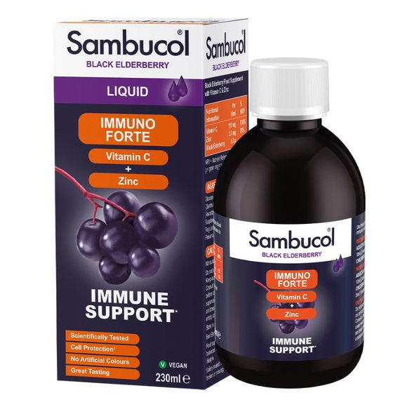 Sambucol Immuno Forte Liquid 230ml - O'Sullivans Pharmacy - Vitamins - 5060216565743
