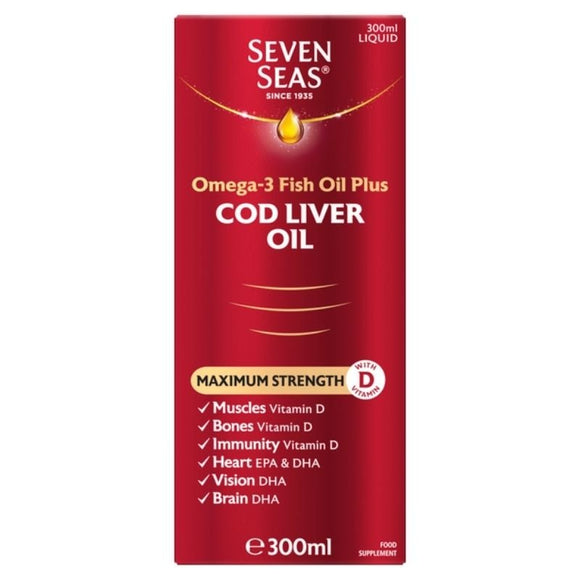 Seven Seas Maximum Strength Cod Liver Oil 300ml - O'Sullivans Pharmacy - Vitamins -