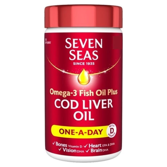 Seven Seas Pure Cod Liver Oil One A Day Capsules 60 Pack - O'Sullivans Pharmacy - Vitamins - 45879002304