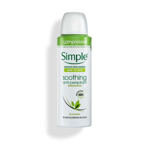 Simple Soothing Anti Perspirant Spray 125ml - O'Sullivans Pharmacy - Toiletries - 8710447304310