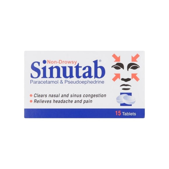 Sinutab Non Drowsy Tablets 15 Pack - O'Sullivans Pharmacy - Medicines & Health -