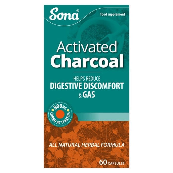 Sona Activated Charcoal Capsules 60 Pack - O'Sullivans Pharmacy - Vitamins -