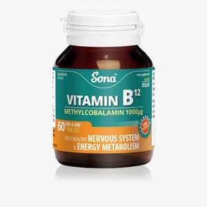 Sona B12 Methylcobalamin 1000ug Tablets 60 Pack - O'Sullivans Pharmacy - Vitamins - 5390612003205