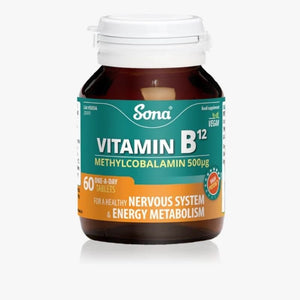 Sona B12 Methylcobalamin 500ug Tablets 60 Pack - O'Sullivans Pharmacy - Vitamins - 5390612000310