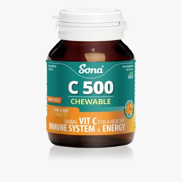 Sona C500 Chewable Vitamin C 500mg Tablets 90 Pack - O'Sullivans Pharmacy - Vitamins - 5390612008392