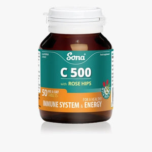 Sona C500 Vitamin C 500mg Tablets 50 Pack - O'Sullivans Pharmacy - Vitamins - 5390612000808