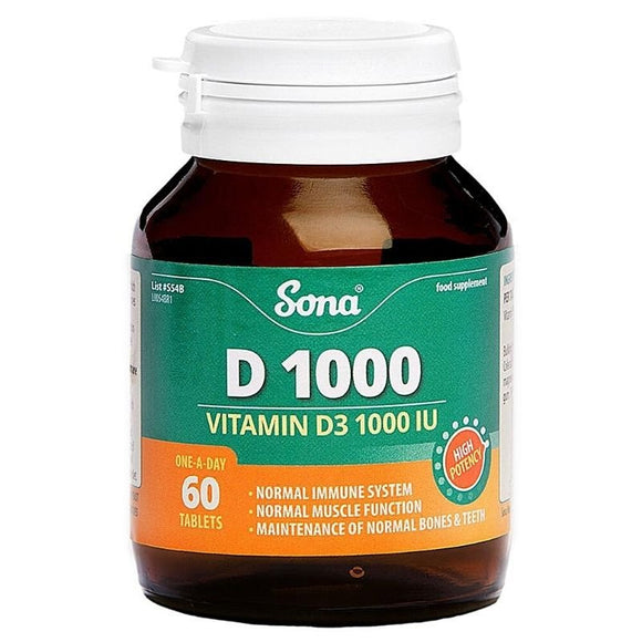 Sona D1000iu Tablets 60 Pack - O'Sullivans Pharmacy - Vitamins -