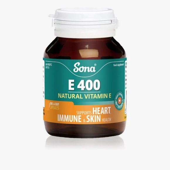 Sona E400 Natural Vitamin E Capsules 30 Pack - O'Sullivans Pharmacy - Vitamins - 5390612000747