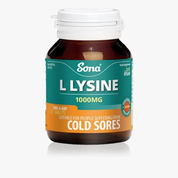 Sona L Lysine 1000Mg Tablets 90 Pack - O'Sullivans Pharmacy - Vitamins - 5390612005100