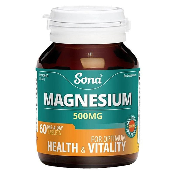 Sona Magnesium 500mg Tablets 60 Pack - O'Sullivans Pharmacy - Vitamins -