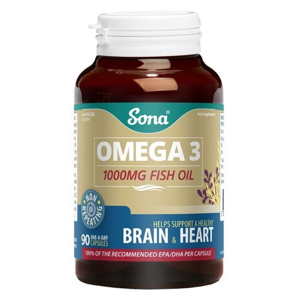 Sona Omega 3 Fish Oil Capsules 90 Pack - O'Sullivans Pharmacy - Vitamins -