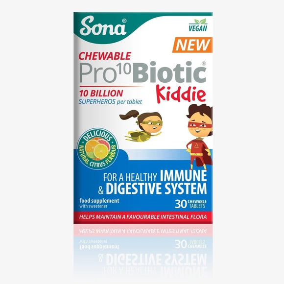 Sona Pro10Biotic Kiddie 30 Tablets - O'Sullivans Pharmacy - Vitamins - 5390612009214