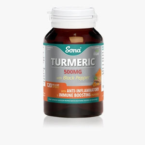 Sona Turmeric 500mg & Black Pepper Capsules 120 Pack - O'Sullivans Pharmacy - Vitamins - 5390612000112