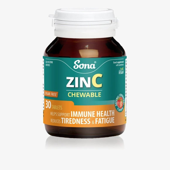 Sona Zinc Chewable Tablets 30 Tablets - O'Sullivans Pharmacy - Vitamins - 5390612003953