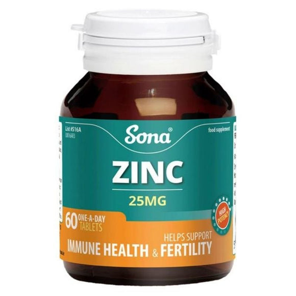Sona Zinc Tablets 60 Pack - O'Sullivans Pharmacy - Vitamins -