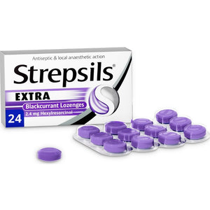 Strepsils Extra Blackcurrant Lozenges 24 Pack - O'Sullivans Pharmacy - Medicines & Health -