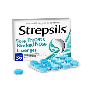 Strepsils Sore Throat Blocked Nose Lozenges 36 Pack - O'Sullivans Pharmacy - Medicines & Health - 5011417579190