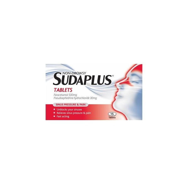 Sudaplus 500mg/30mg Tablets 15 Pack - O'Sullivans Pharmacy - Medicines & Health -