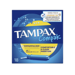 Tampax Compak Regular Yellow 18 Pack - O'Sullivans Pharmacy - Toiletries - 8001090705600
