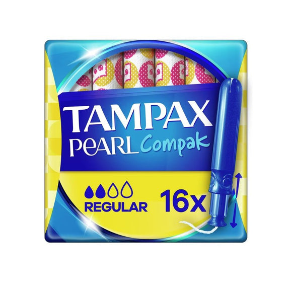 Tampax Pearl Compak Regular Yellow 16 Pack - O'Sullivans Pharmacy - Toiletries - 8001841536873