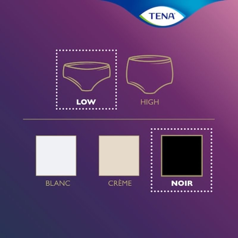 TENA Silhouette Normal Low Waist Black Underwear, Large