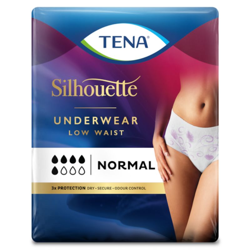 Tena Silhouette Normal Low Waist White Underwear Large 5 Pack