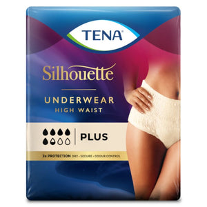 Tena Silhouette Plus High Waist Cream Incontinence Underwear Medium 9 Pack - O'Sullivans Pharmacy - Toiletries - 7322540887556