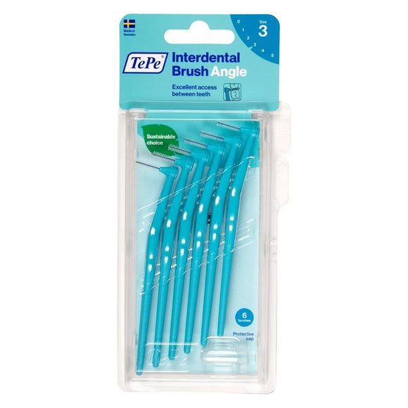 TePe Angle Blue Interdental Brushes (Size 3) 6 Pack - O'Sullivans Pharmacy - Toiletries - 7317400011561
