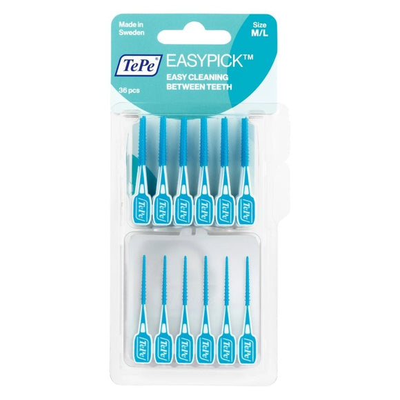 TePe Easy Pick Blue M/L Toothpicks 36 Pack - O'Sullivans Pharmacy - Toiletries - 7317400015842