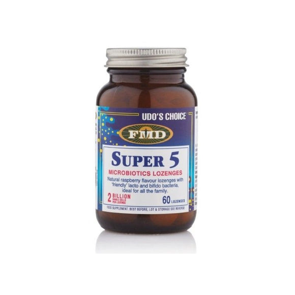 Udos Choice Super 5 Microbiotic 60 Lozenges - O'Sullivans Pharmacy - Vitamins - 5391500070811