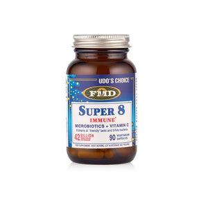 Udos Choice Super 8 Immune Microbiotics + Vitamin C 90 Capsules - O'Sullivans Pharmacy - Vitamins - 5391500077285