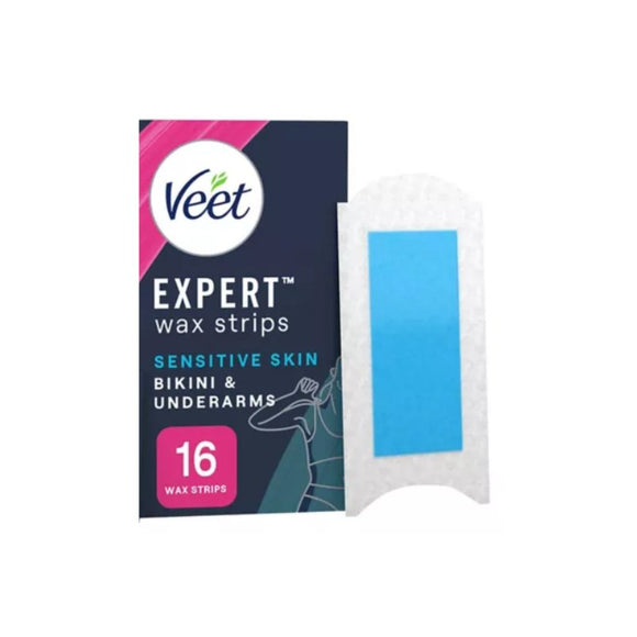 Veet Expert Wax Strips Bikini & Underarm Sensitive 30 Pack - O'Sullivans Pharmacy - Toiletries - 5011417588338