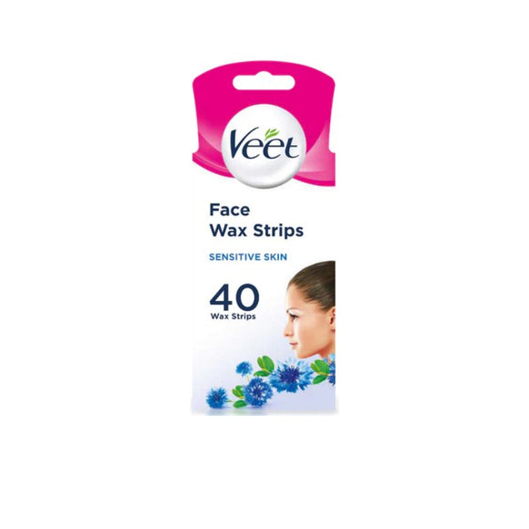 Veet Face Wax Strips Sensitive 40 Pack - O'Sullivans Pharmacy - Toiletries - 5011417574980