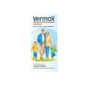 Vermox 100mg/5ml Oral Suspension 30ml - O'Sullivans Pharmacy - Medicines & Health -