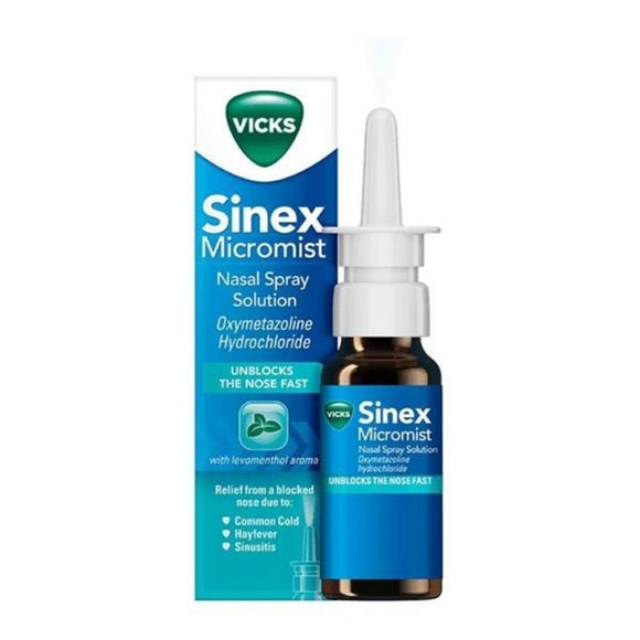 Vicks Sinex Micromist 0.05% Nasal Spray 15ml - O'Sullivans Pharmacy - Medicines & Health -