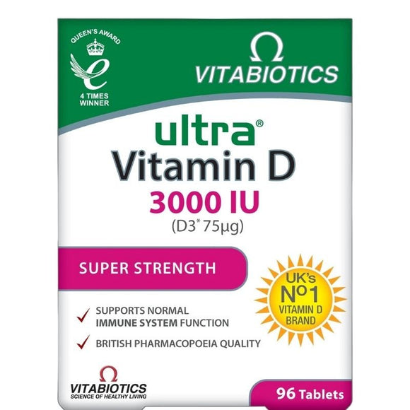 Vitabiotics Ultra D3 Vitamin D3 3000iu 75ug Tablets 96 Pack - O'Sullivans Pharmacy - Vitamins - 5021265251025