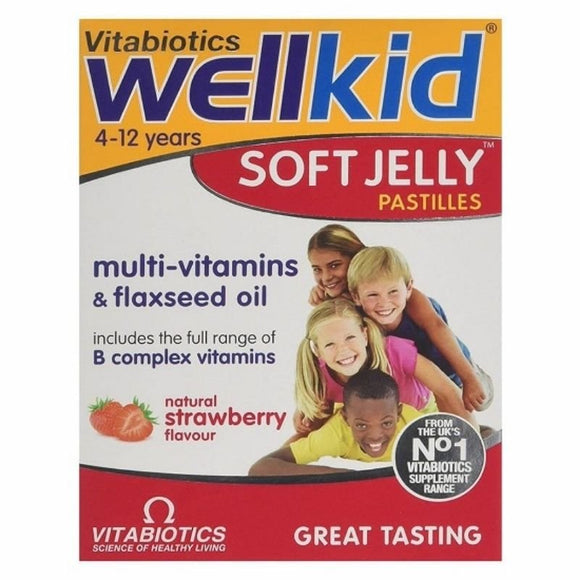 Vitabiotics Wellkid Soft Jelly Pastilles Strawberry 30 Pack - O'Sullivans Pharmacy - Vitamins -