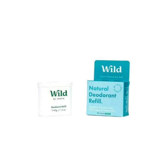 Wild Deodorant Refill Fresh Cotton & Sea Salt 40g - O'Sullivans Pharmacy - Toiletries - 5065003990555