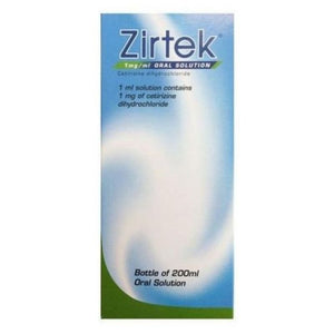 Zirtek Liquid Cetirizine 1mg/ml Oral Solution 200ml - O'Sullivans Pharmacy - Medicines & Health -
